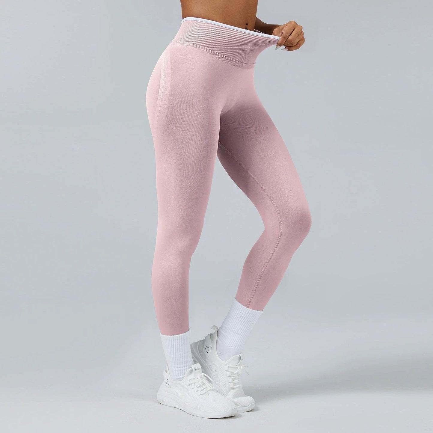 Seamless Knitted Tight High Waist Quick-drying Sports Yoga Pants by GJG Denim