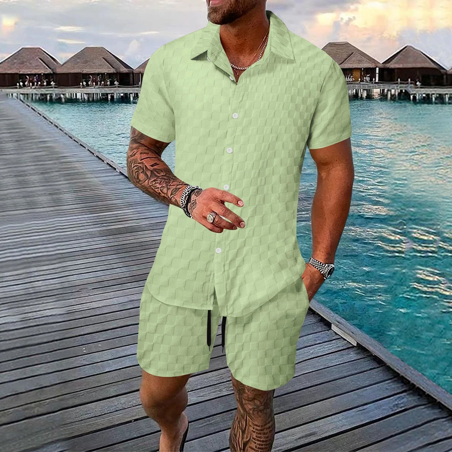 Men's Chemical Fiber Casual Suit by GJG Denim