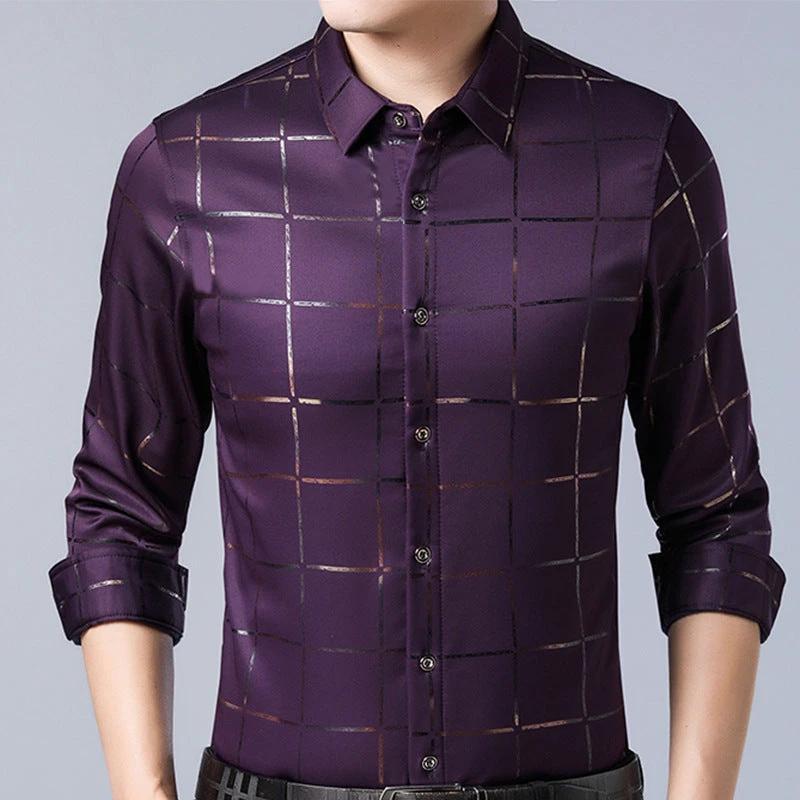 Men's Checkered Long Sleeve Shirts by GJG Denim
