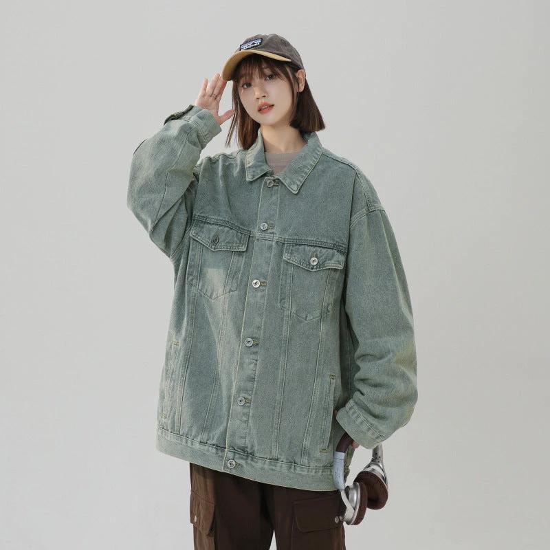 American Retro Loose Versatile Denim Jacket by GJG Denim