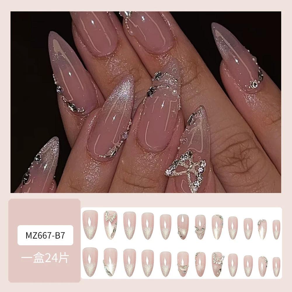 Butterfly Nail Sticker Hot Girl Cat Eye Diamond Wearing Armor by GJG Denim