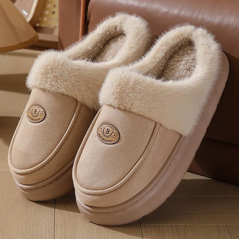 Men's Plush Suede Non-slip Slippers by GJG Denim
