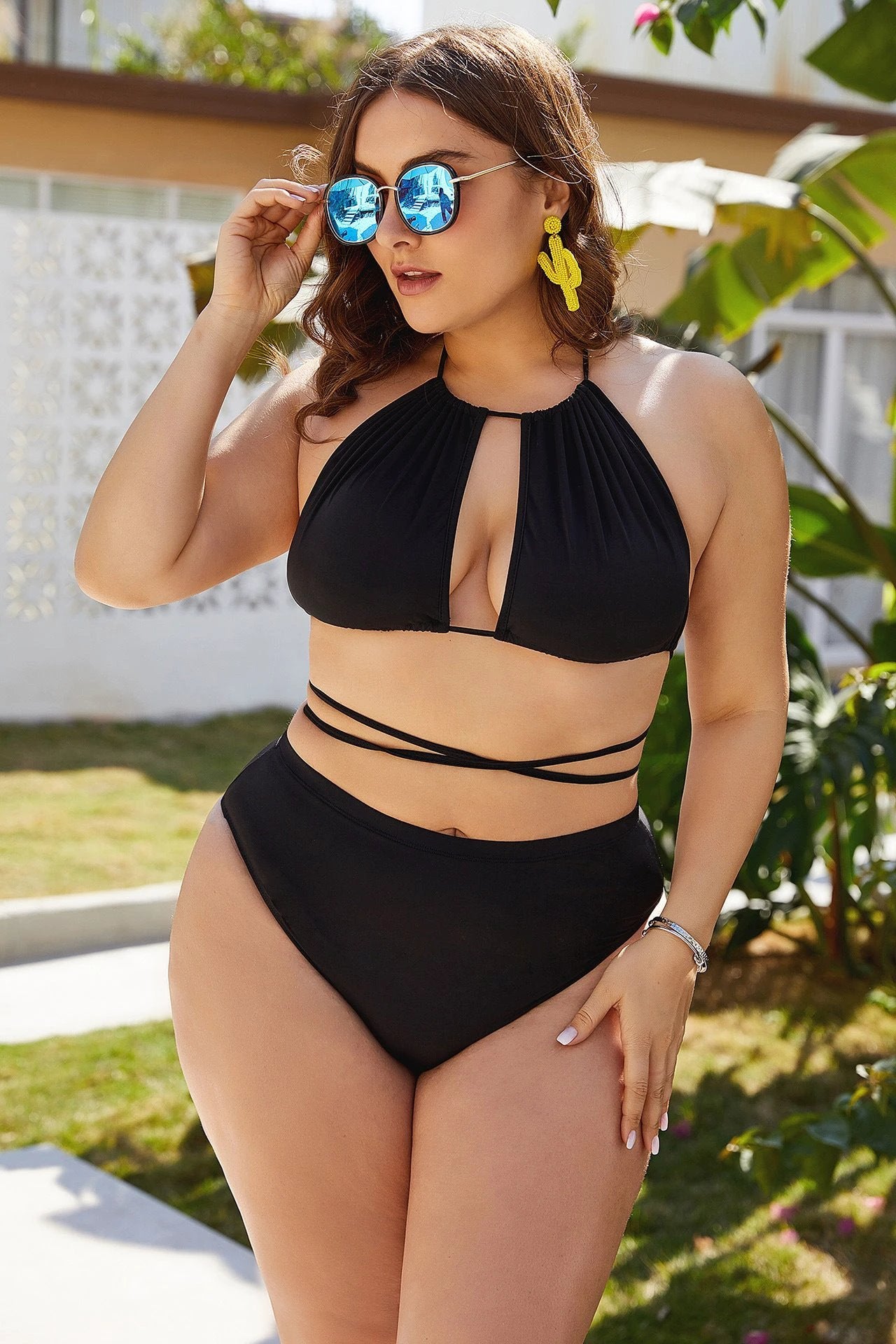 New Black Sexy Bikini High Waist Slim Body Covering Belly Sexy Bikini by GJG Denim
