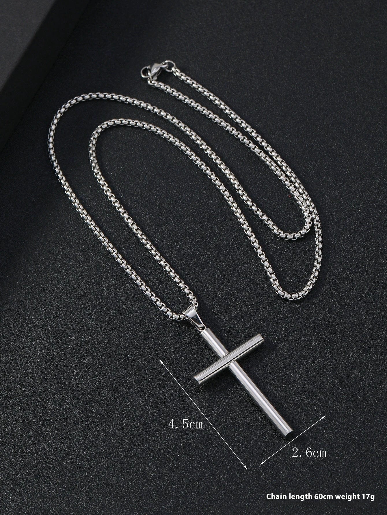 Round Large Beveled Cross Necklace Titanium Steel For Men by GJG Denim