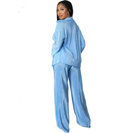 Temperament Commute Solid Color Long Sleeve Fashion Temperament Three-piece Set by GJG Denim