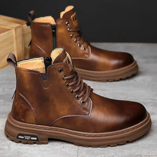 Men's Martin Boots Thick Bottom Outdoor Hiking Workwear by GJG Denim