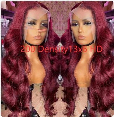 Wine Red Wig Hot Sale Front Lace by GJG Denim