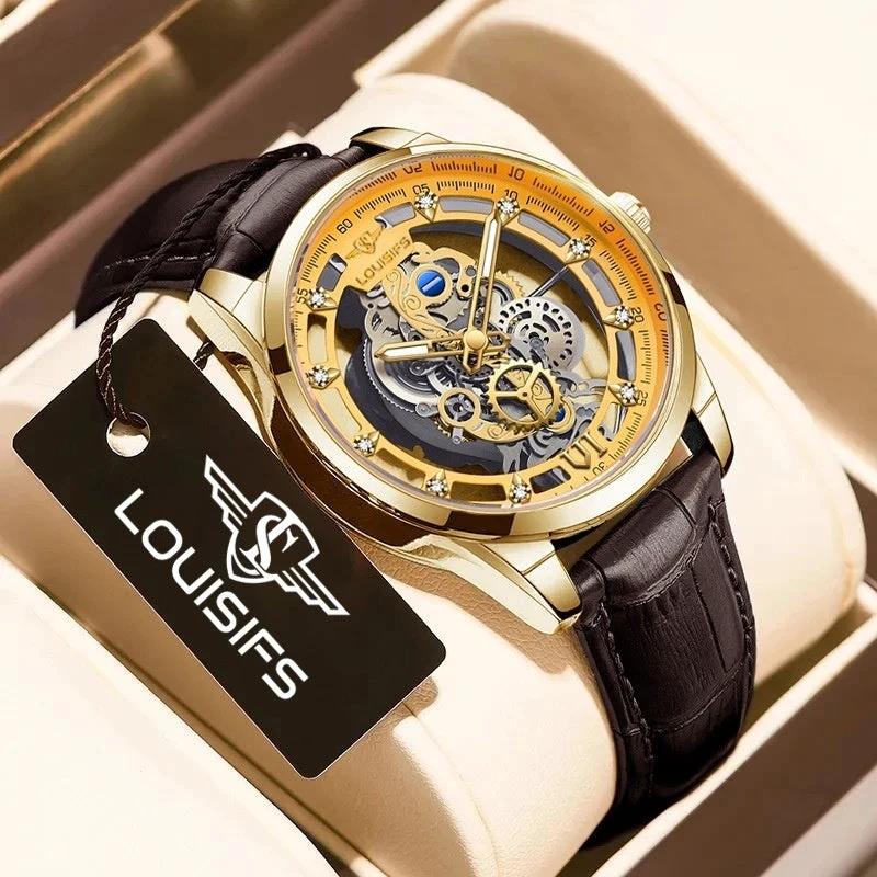 Men's Swiss Double-sided Hollow Non-mechanical Quartz Watch by GJG Denim