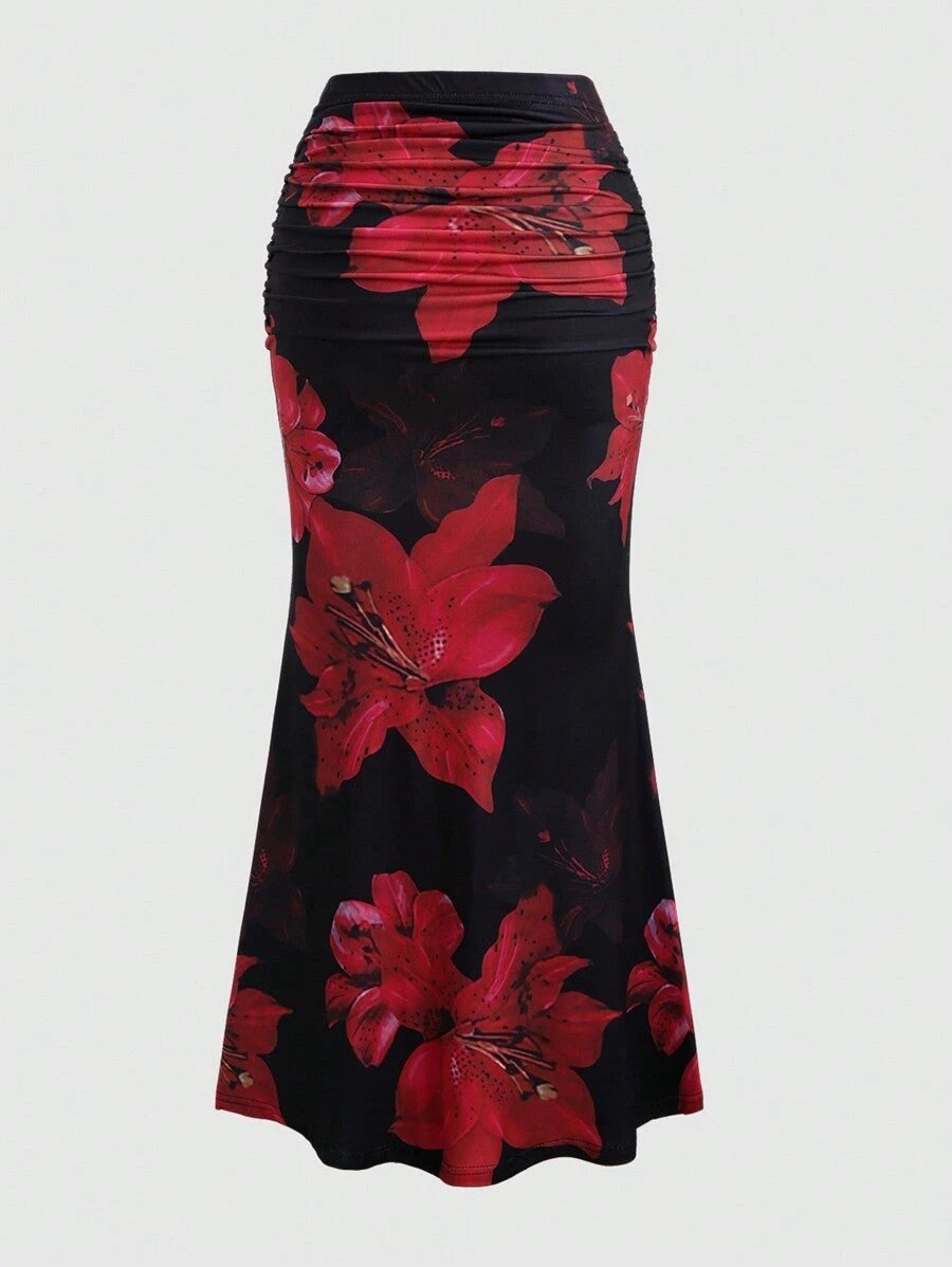 A- Line Skirt Leisure Vacation Long Women's Clothing by GJG Denim