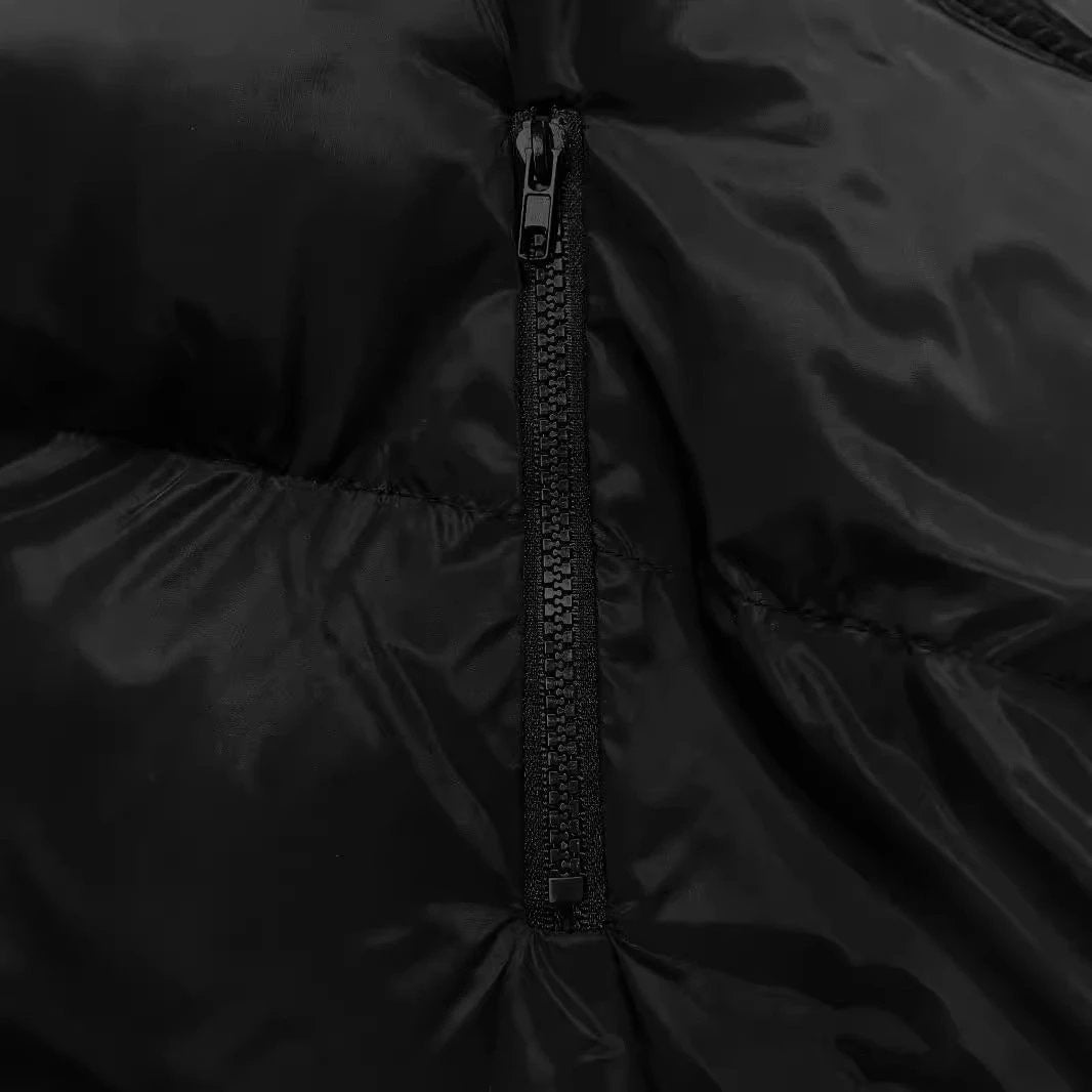 French Zipper Diagonal Pocket Hoodie With Drawstrings Vest by GJG Denim