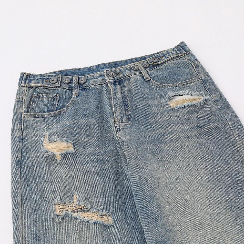 Fashion Straight Washed Jeans For Men by GJG Denim