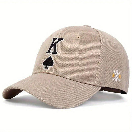 Men's Embroidered Spade K Baseball Cap by GJG Denim