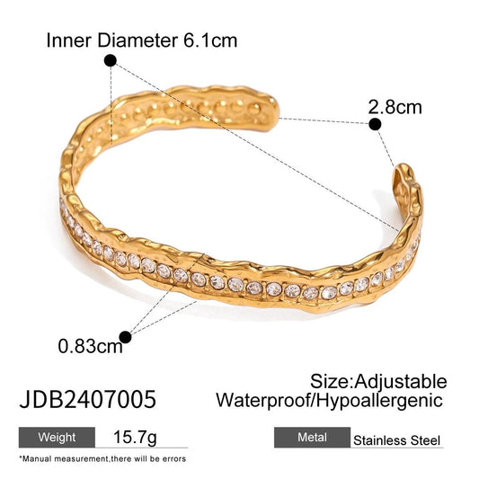 European And American Stainless Steel Zircon Bracelet High Sense by GJG Denim