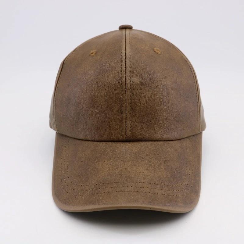 Washed And Worn PU Fashion Baseball Cap by GJG Denim