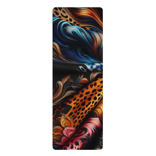Vibrant Rubber Yoga Mat for Mindful Practice, Non-slip Exercise Mat, Unique Workout Gear, Fitness Gift for Yogis, Home Decor by Printify