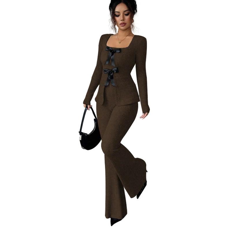 Women's Fashion Long-Sleeve Casual Pants Suit by GJG Denim