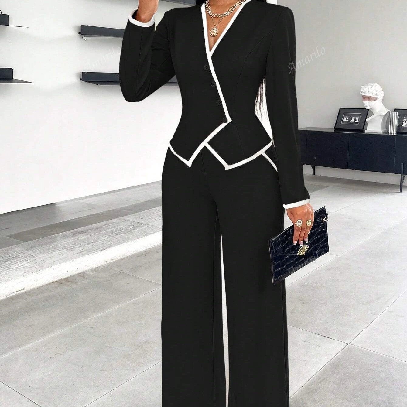 Single-breasted Pants Suit by GJG Denim