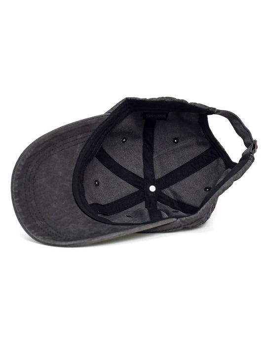 Washed Cotton Retro Soft-top Baseball Cap For Men by GJG Denim