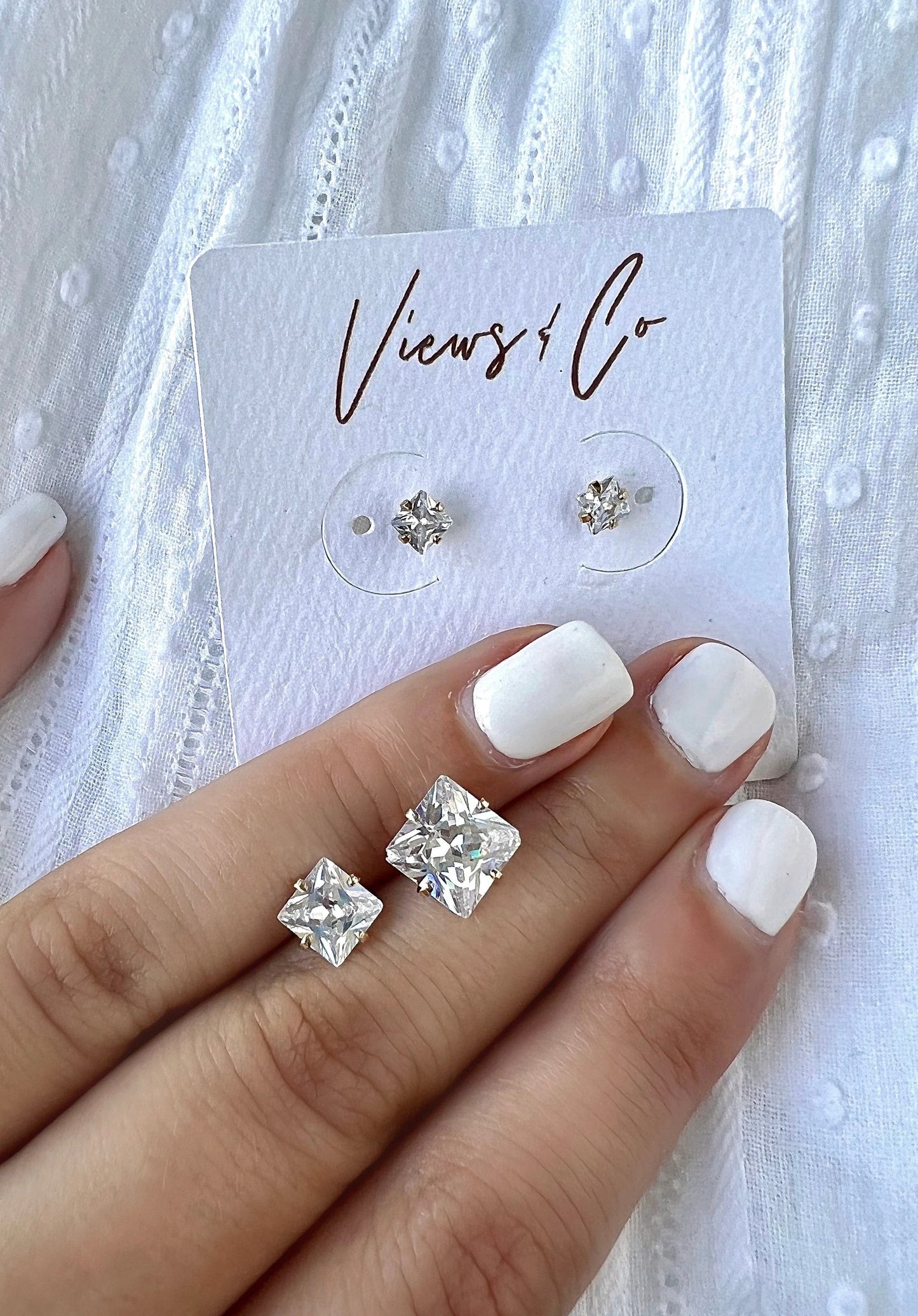 Princess Cut Stud by Views & Co