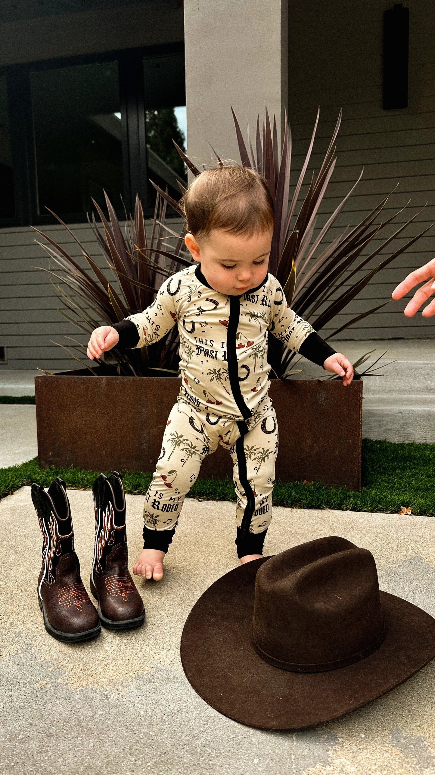 This Is My First Rodeo Baby Bamboo Zippy by Jagger + Cash