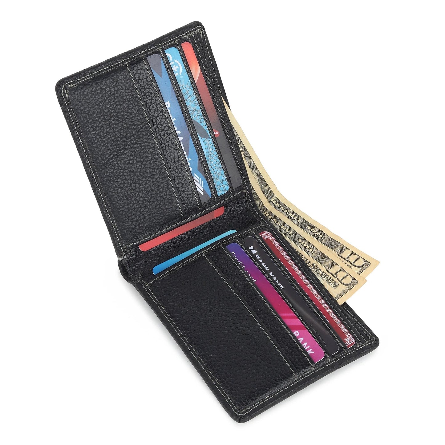 Black Textured Leather Mens Wallet by Classy Leather Bags