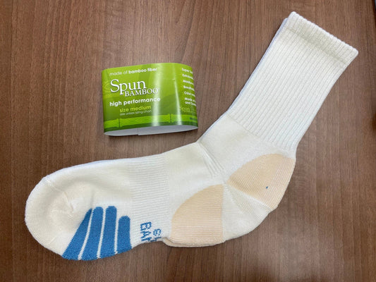 High Performance Crew Bamboo Viscose Socks Unisex White Color - 5-pack by Spun Bamboo