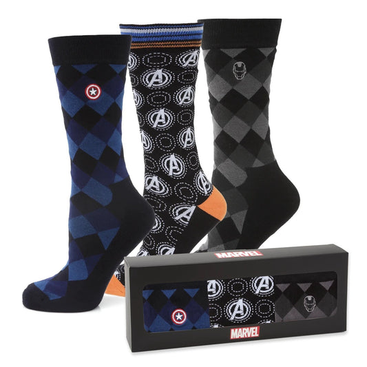 Marvel Argyle 3 Socks Pack and Lapel Pin Gift Set by Cufflinks.com