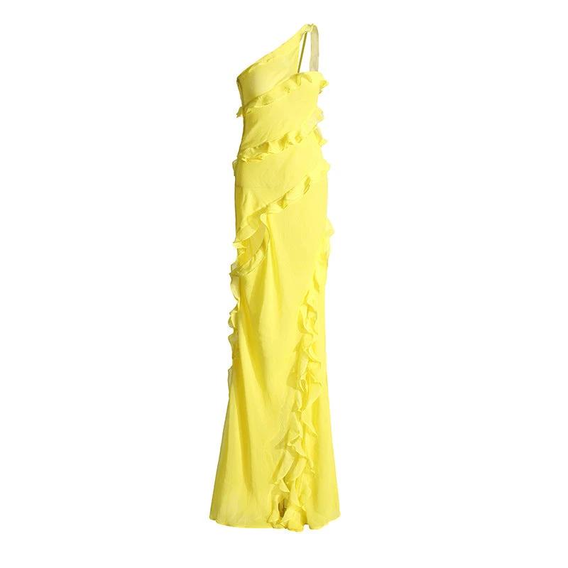 Fashion French Elegant Ribbon Split Dress Women by GJG Denim