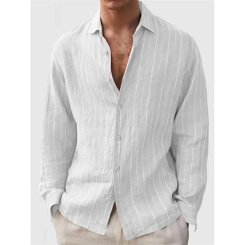 Long Sleeve Men's Shirt Striped Print by GJG Denim
