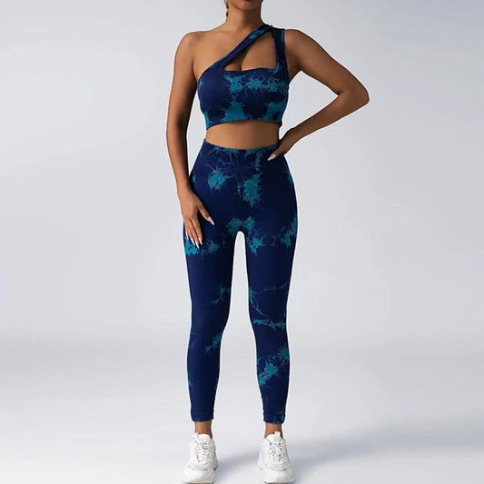 Seamless Knitted Tie-dye Yoga Suit Women by GJG Denim