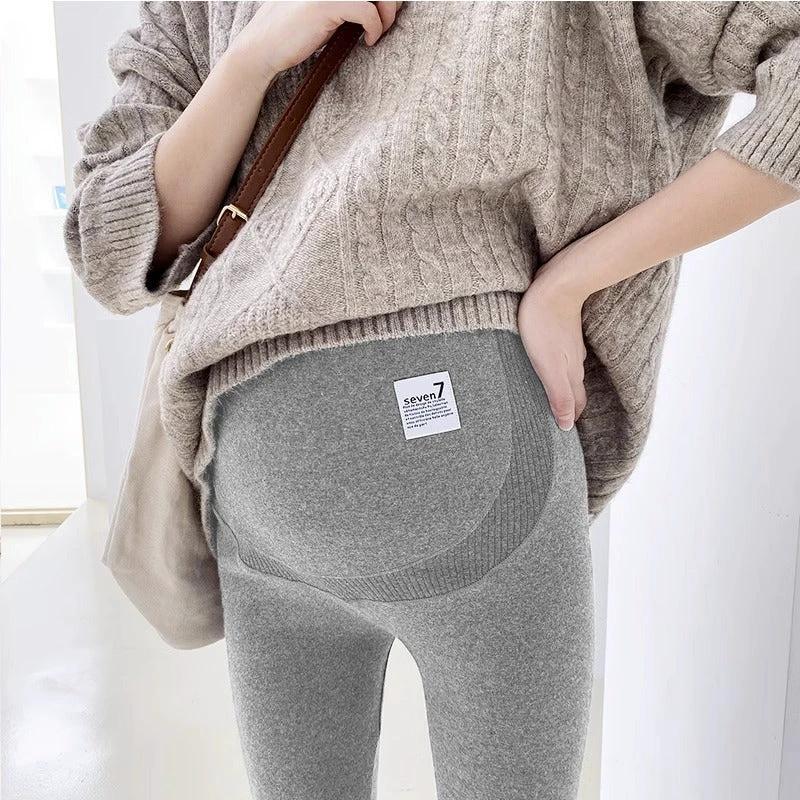 Not Tight Belly Casual Leggings High Elastic Maternity Belly Support Pants by GJG Denim