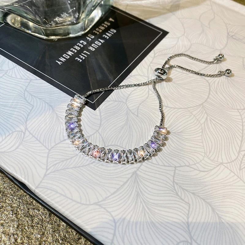 Rhinestone Bracelet Ins Fashion Shiny Adjustable Bracelet Women Jewelry by GJG Denim