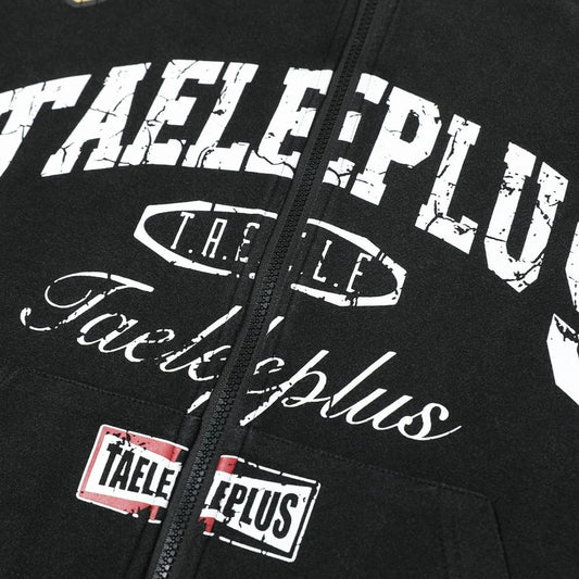 Spring New American College Style Retro Washed Hoodie Coat Cardigan Zipper Sweater by GJG Denim