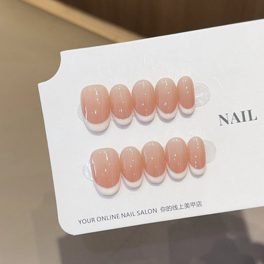 Baramine French Style Handmade Wear Armor High Sense Nail Stickers Fake Nail Tip by GJG Denim