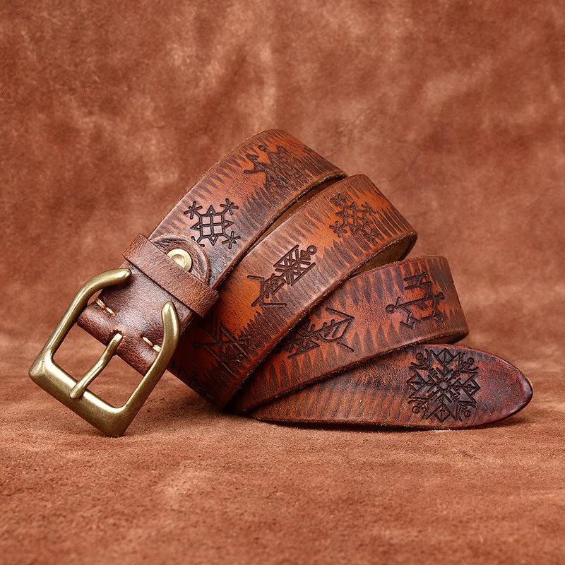Men's Retro Trend Carved All-matching Belts by GJG Denim