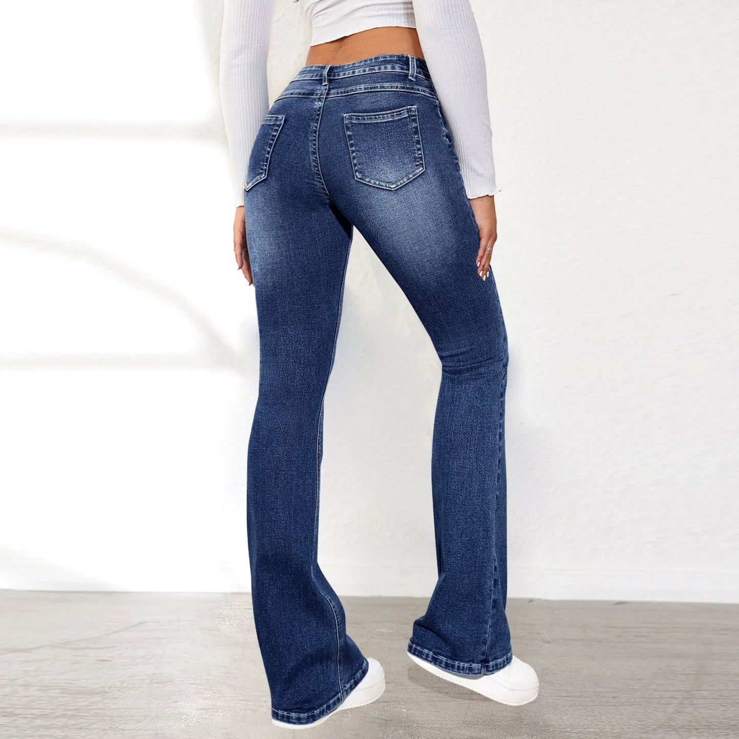 Women's Stretch Pants Denim Retro Washed by GJG Denim