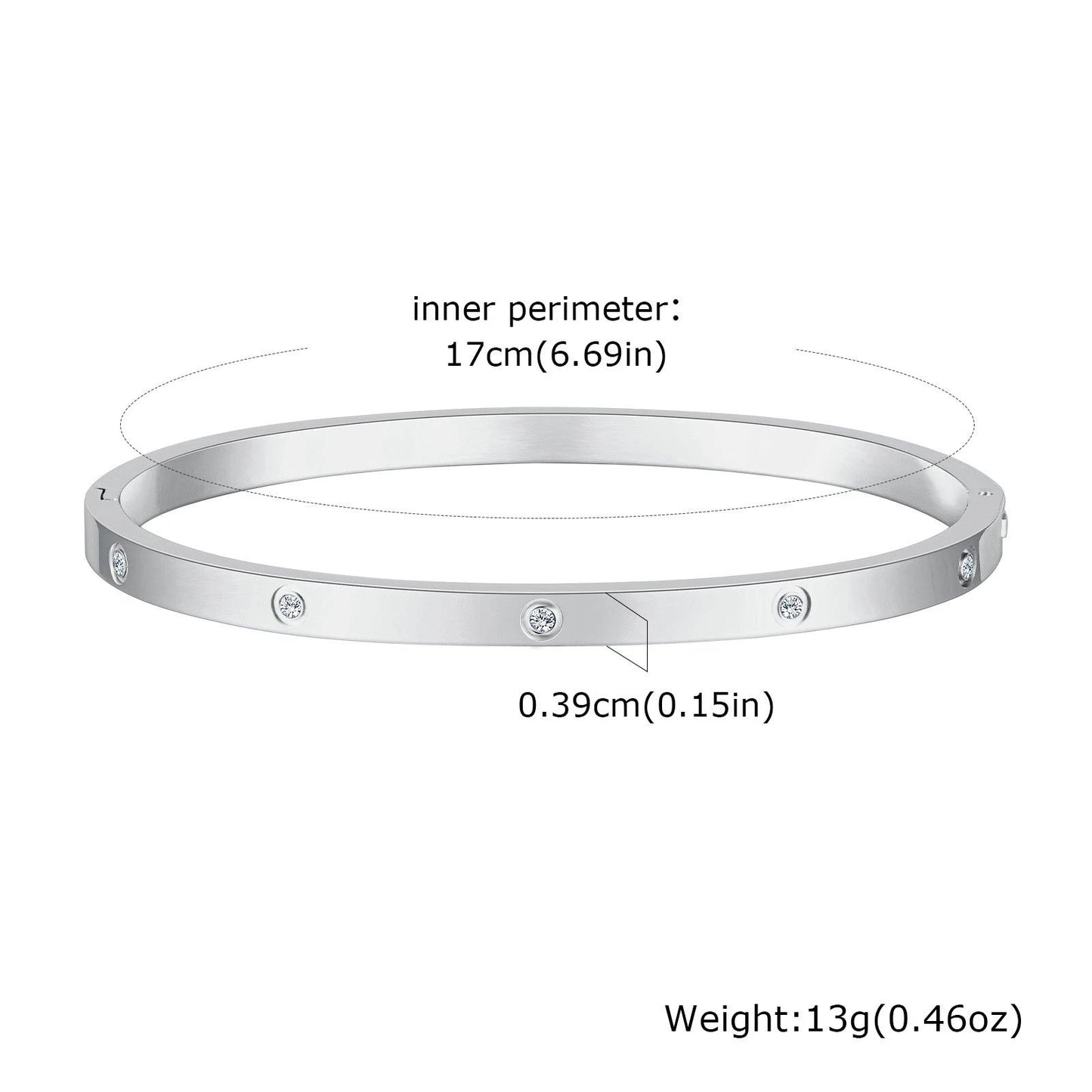 Stainless Steel Glossy Bracelet With Drill by GJG Denim