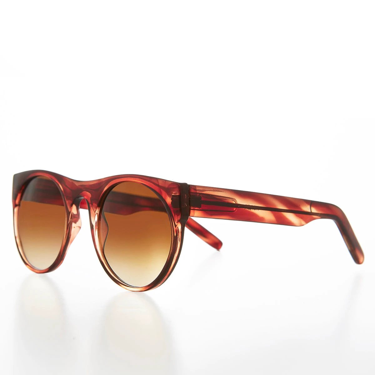 Round Tortoiseshell Unisex Vintage Sunglass - Ontario by Sunglass Museum