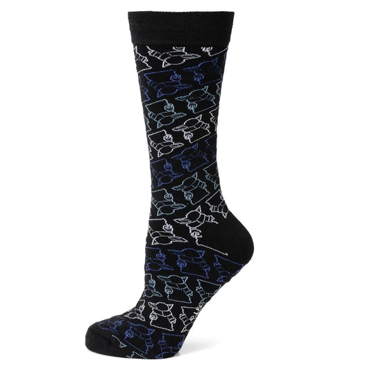 Star Wars Grogu Black Dress Socks and Lapel Pin Gift Set by Cufflinks.com