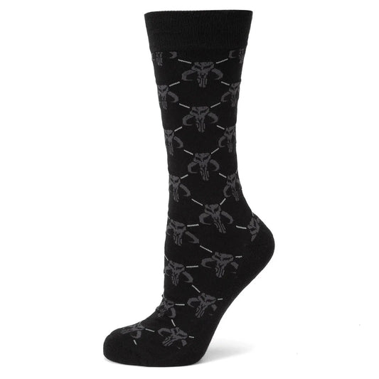 Star Wars Mandalorian Charcoal Gray Dress Socks and Mythosaur Lapel Pin Gift Set by Cufflinks.com