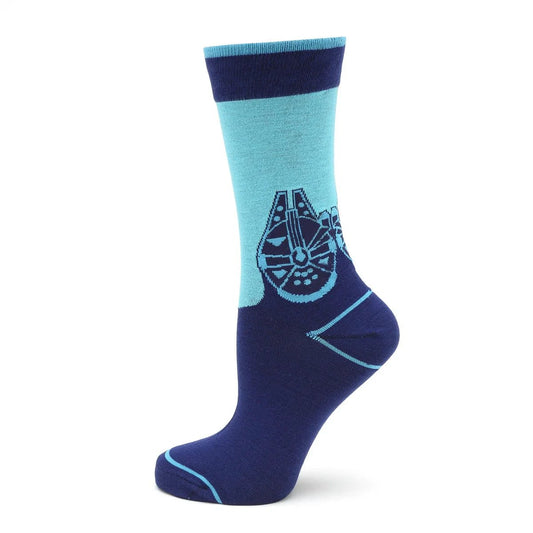 Star Wars Millennium Falcon Blue Mod Dress Socks and Rebel Crest Lapel Pin Gift Set by Cufflinks.com