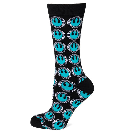 Star Wars Rebel Alliance Crest Teal and Black Dress Socks and Lapel Pin Gift Set by Cufflinks.com