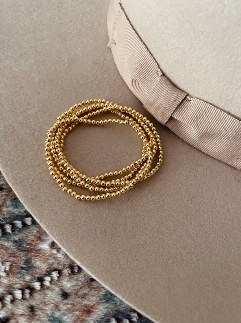 NEW 3mm Gold Bead Bracelet by Views & Co