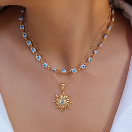Sapphire Evil Eye Necklaces Choker by Views & Co