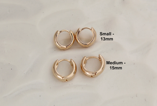 Tiny Plain Minimalistic and Simple Huggie Earrings by Views & Co
