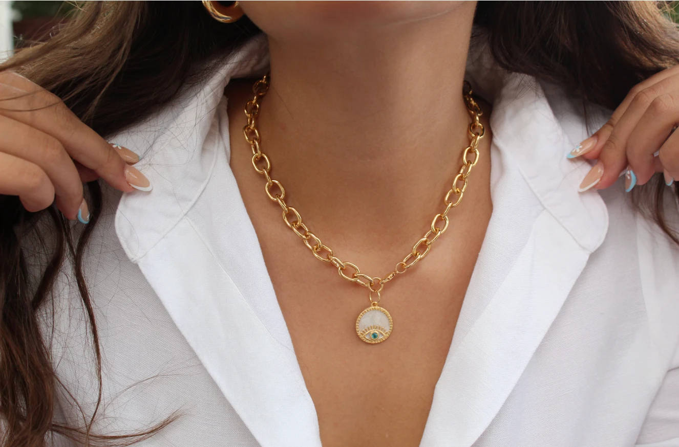 Protection Talisman Oval Link Necklace by Views & Co