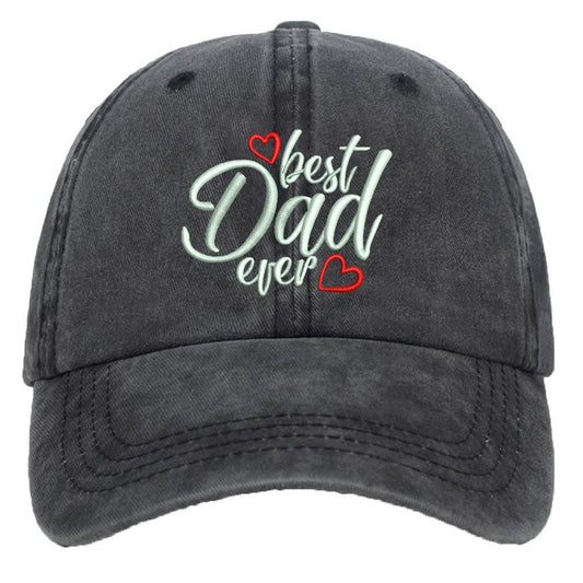 Washed Cotton Embroidered Letter Baseball Cap For Men by GJG Denim