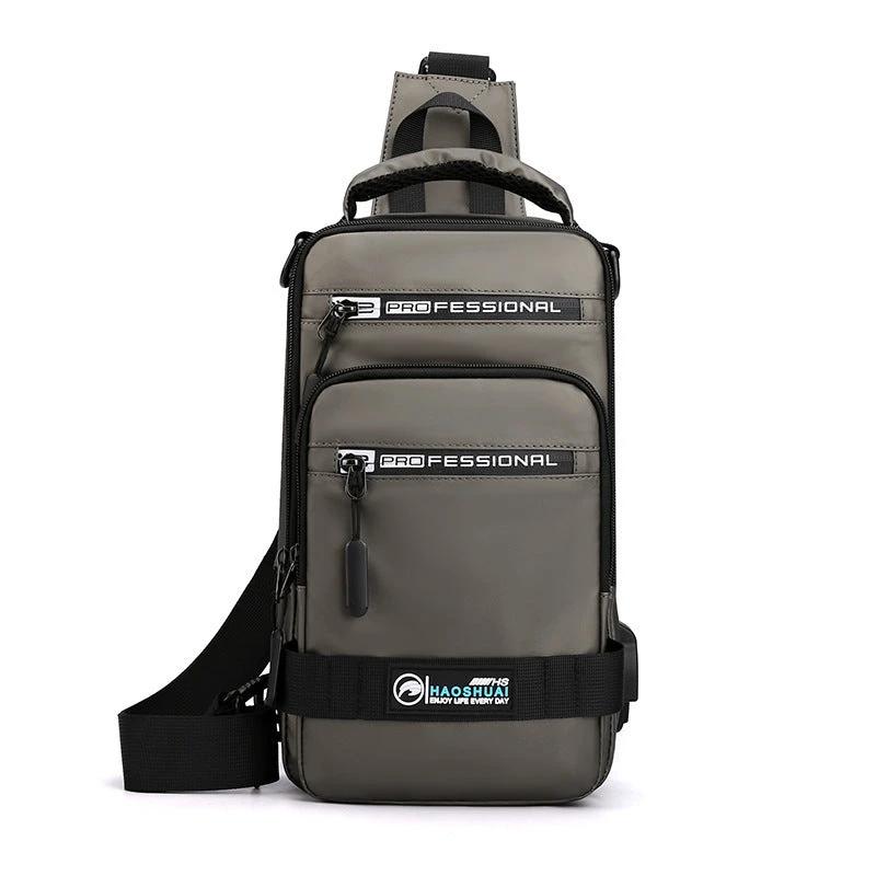 Multifunction Bags For Men Nylon Backpack Crossbody Shoulder Bag With USB Charging Port Chest Bags Pack by GJG Denim