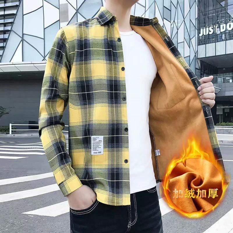Men's Warm Thickened Slim Fit Shirt Coat by GJG Denim