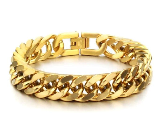 Titanium Steel Double Buckle Bracelet For Men by GJG Denim